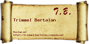 Trimmel Bertalan névjegykártya